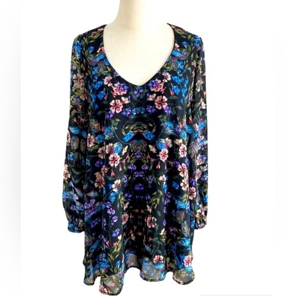 Show Me Your Mumu Boho Donna Michelle Floral Tunic Shift Dress Black XS - Picture 6 of 6